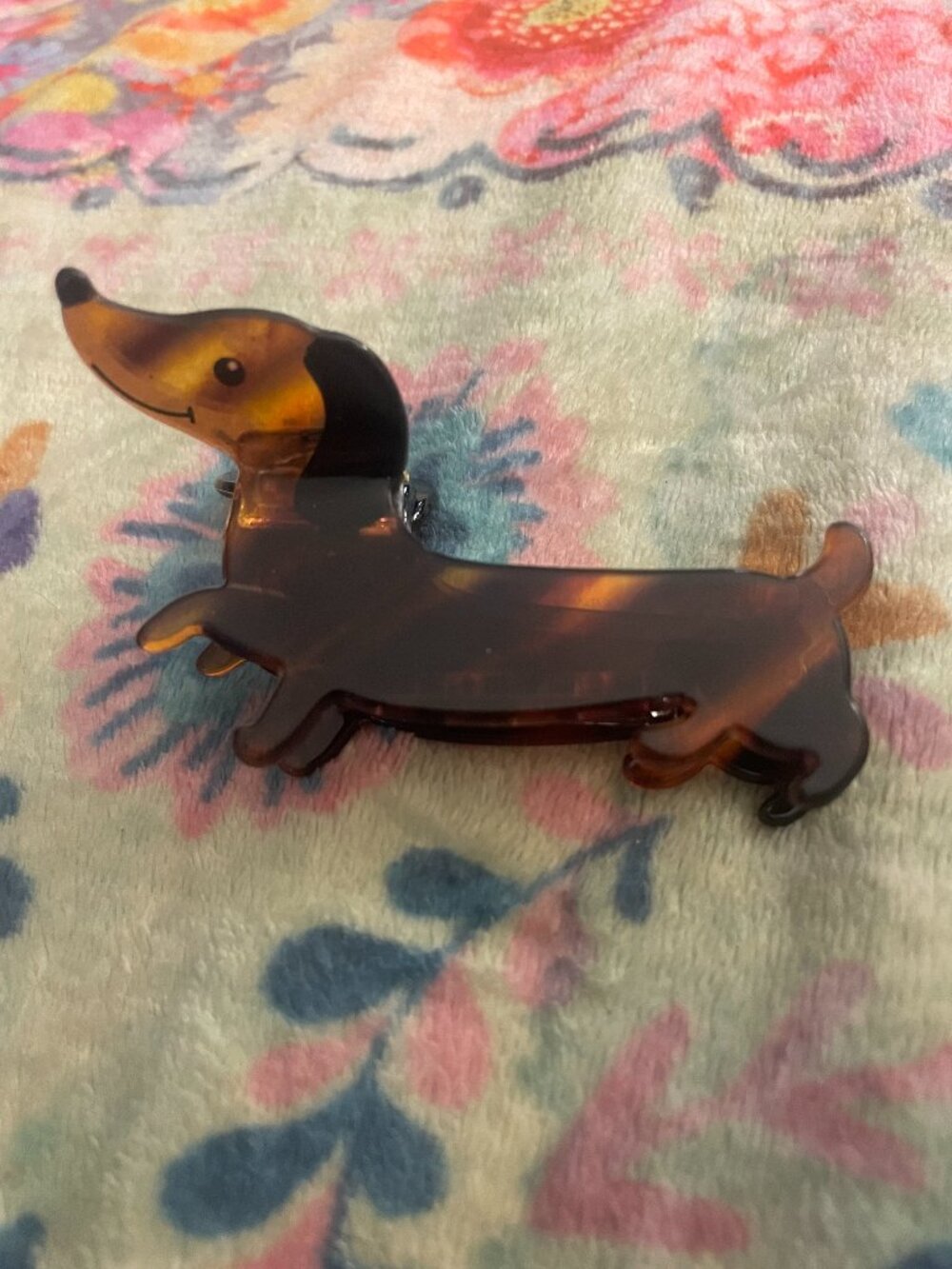 Anthropologie Dachshund Dog Tortoise Hair Claw Clip